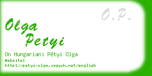 olga petyi business card